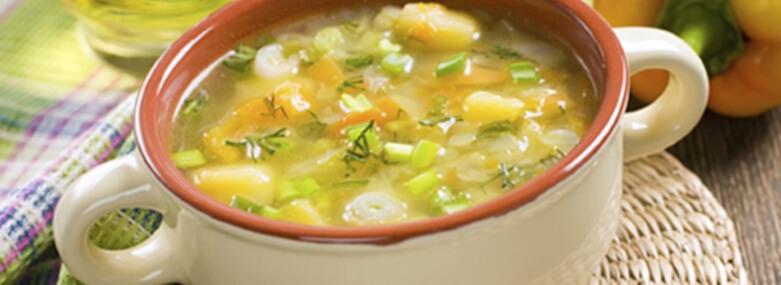 A bowl of vegatable soup