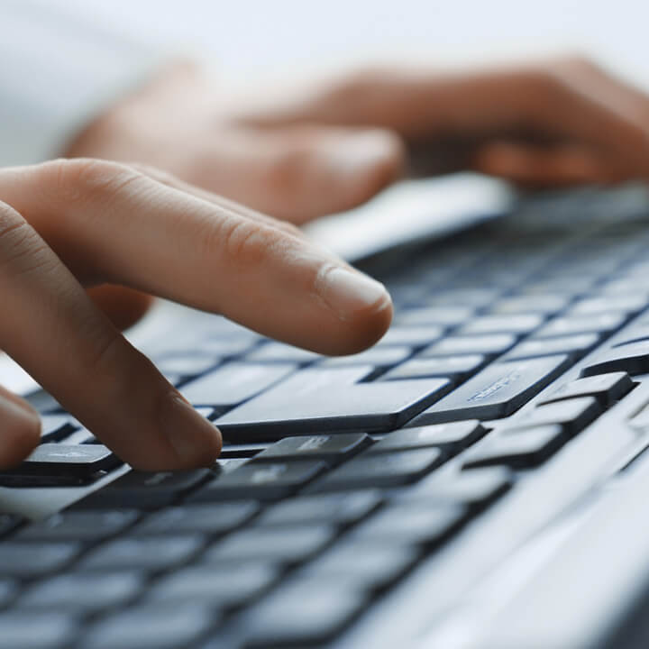 Typing on a keyboard