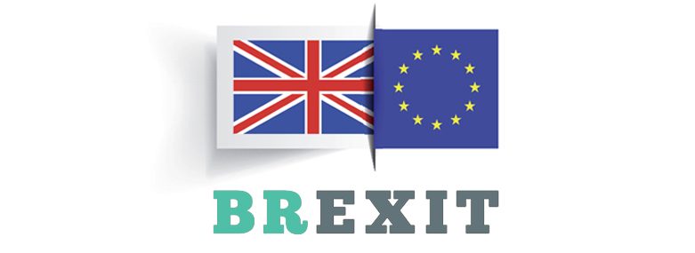 Brexit - Merged Union Jack Flag and European Union Flag