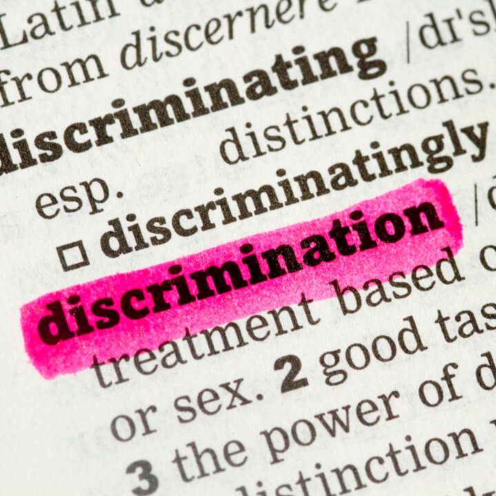 Discrimination Dictionary Definition single word with soft focus