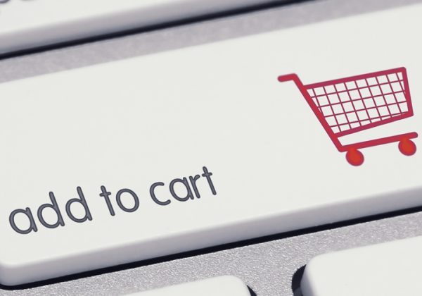 Add to Cart Keyboard Button with Red Shopping Cart