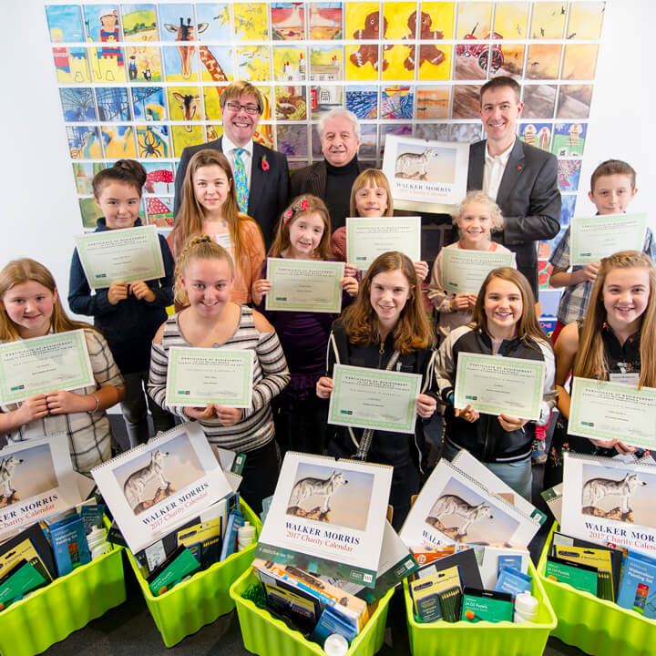 Calendar Competition Presentation November 2016 with David Smedley - Employment Partner, Ashley Jackson - Artist Dean Poole, West Yorkshire Printing and Competition Winners.