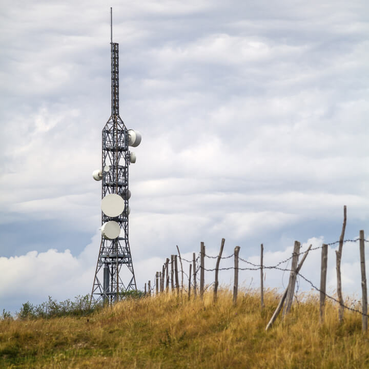 Telecoms Mast with Satellite dishes