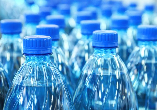 closeup of plastic bottles