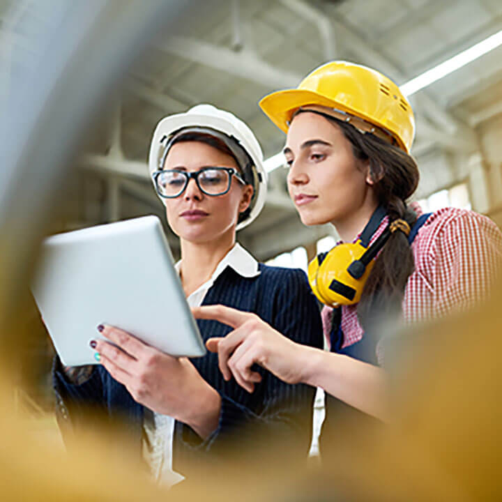 Two female engineers infrastructure construction