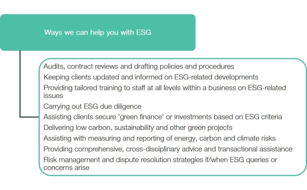 Ways we can help with ESG chart

