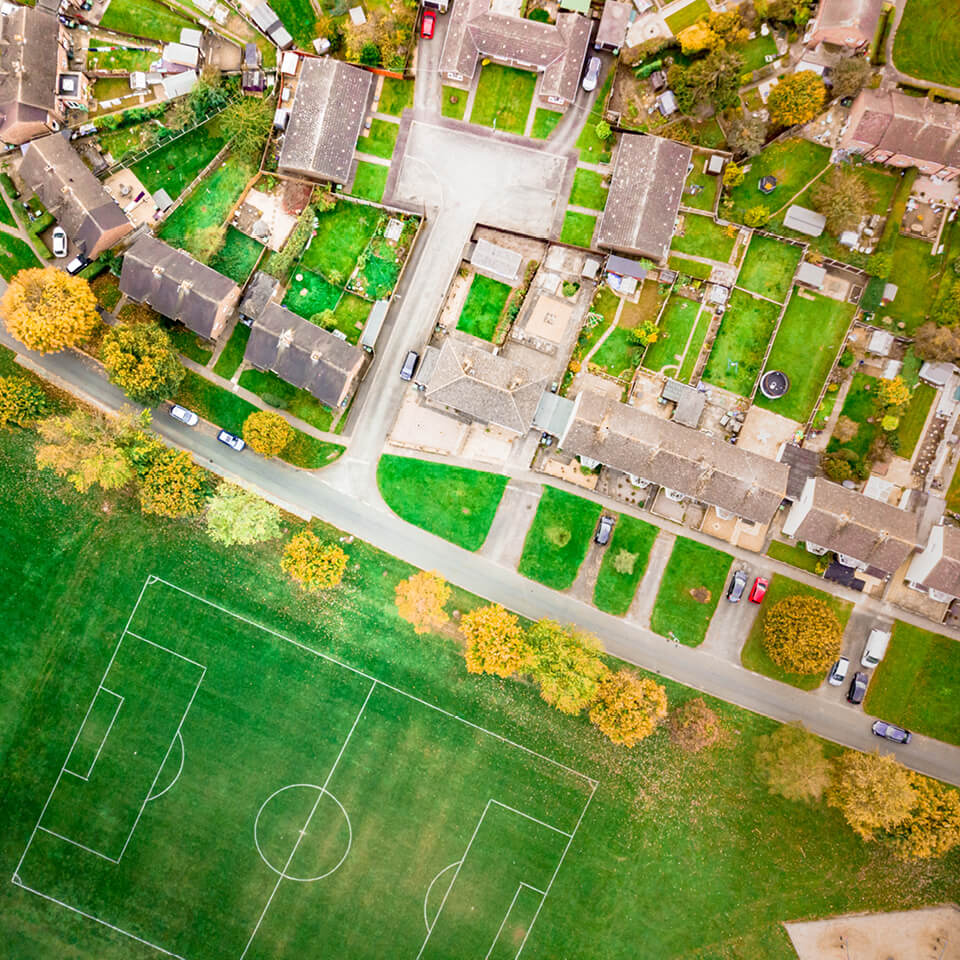 Football pitch located within the local community
