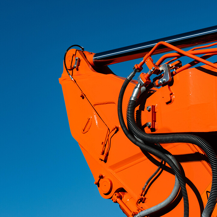 Close up of a orange digger