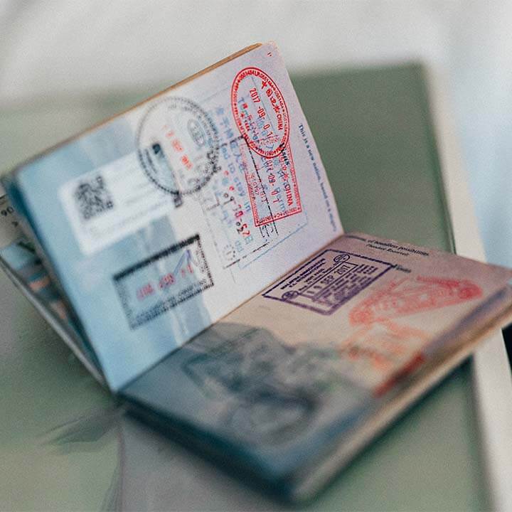 open passport on table for right to work checks
