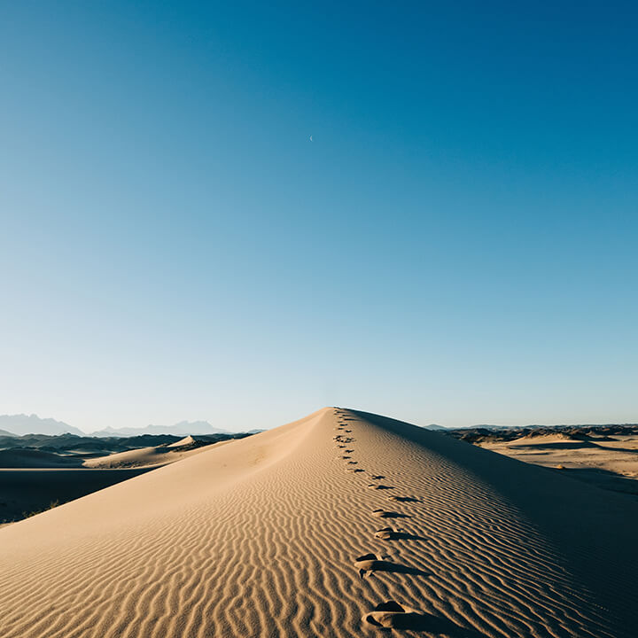 An image of a sand dune leading into the distance. A visual metaphor for the topic of this post - positive action in recruitment.