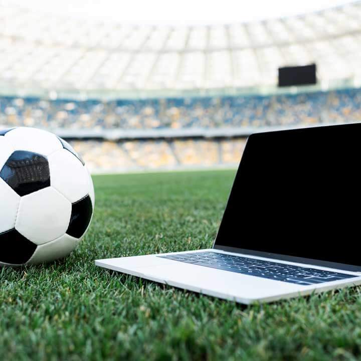 Football with laptop