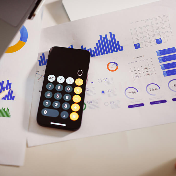 Calculator-on-finance-sheets Budget 2024